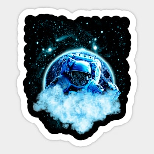Astronaut Blue Moon Dream Catcher Sticker